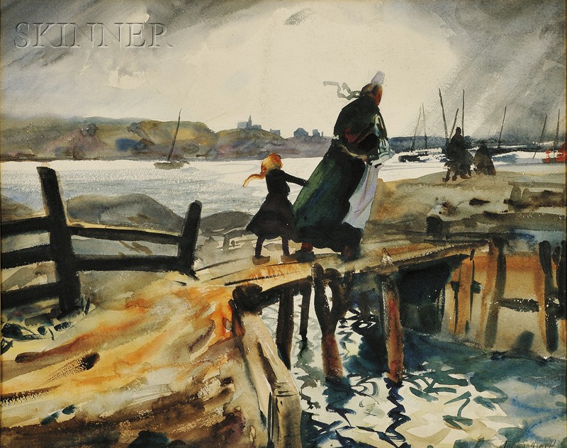 Appraisal: John Whorf American - By the Docks Signed John Whorf