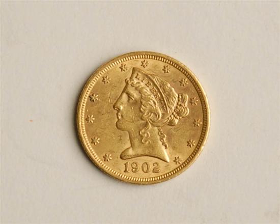 Appraisal: Coronet Five Dollar Gold Piece