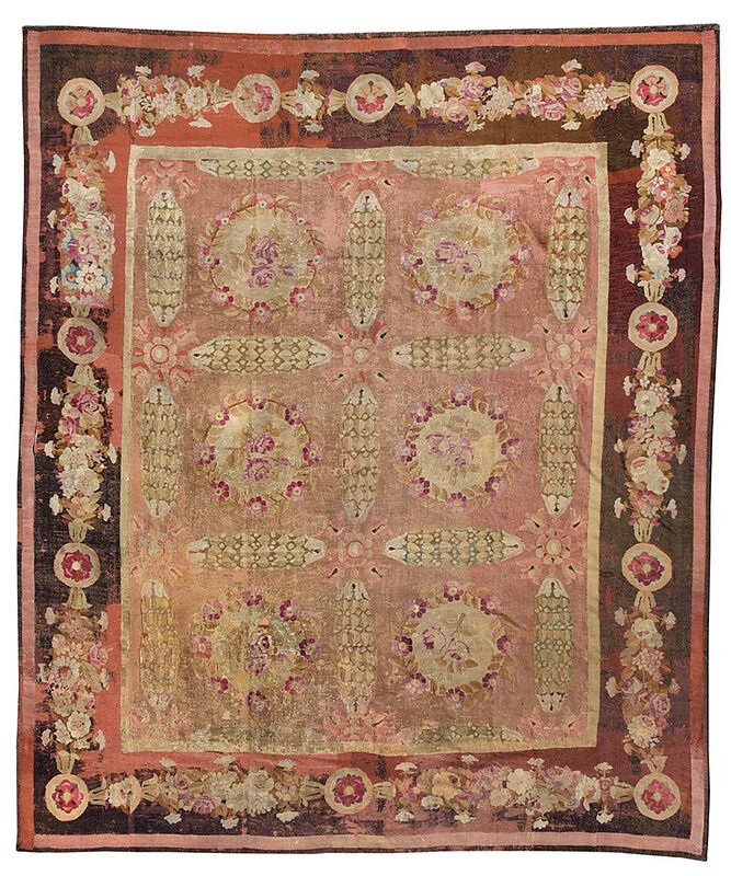 Appraisal: Aubusson Carpet Continental early th century composed of six floral