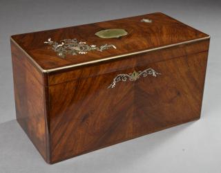 Appraisal: Outstanding French Mother-of-Pearl and Brass Inlaid and Bound Carved Rosewood