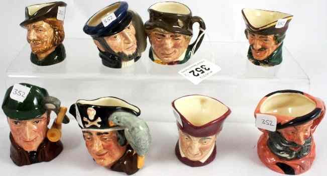 Appraisal: Royal Doulton Miniature Character Jugs Paddy D Sleuth D Cardinal