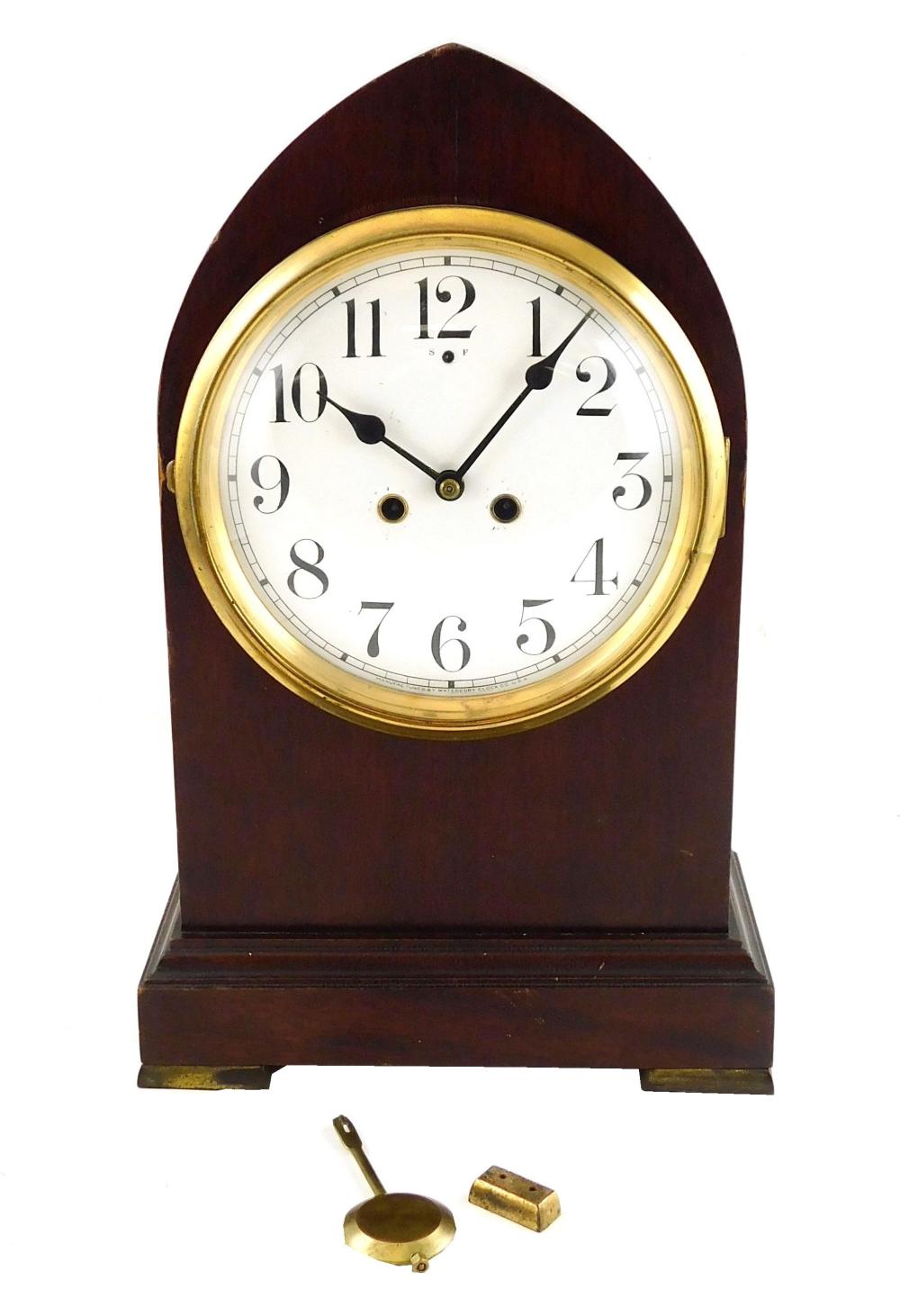 Appraisal: CLOCK Time and strike mantel clock by the Waterbury Clock