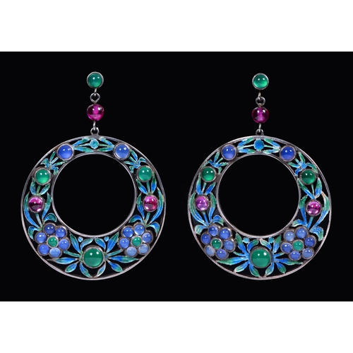 Appraisal: A pair of Arts and Crafts earrings attributed to Sybil