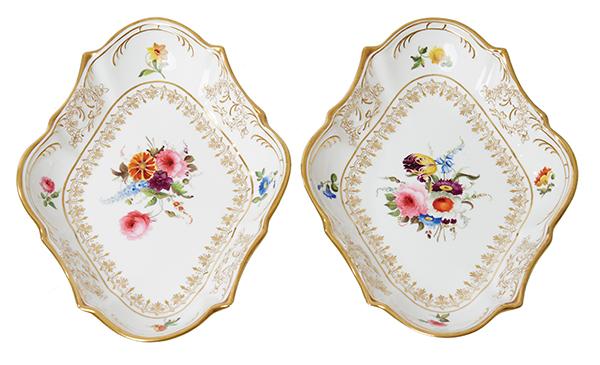 Appraisal: A PAIR OF DAVENPORT PORCELAIN DISHES CIRCA - Of oval