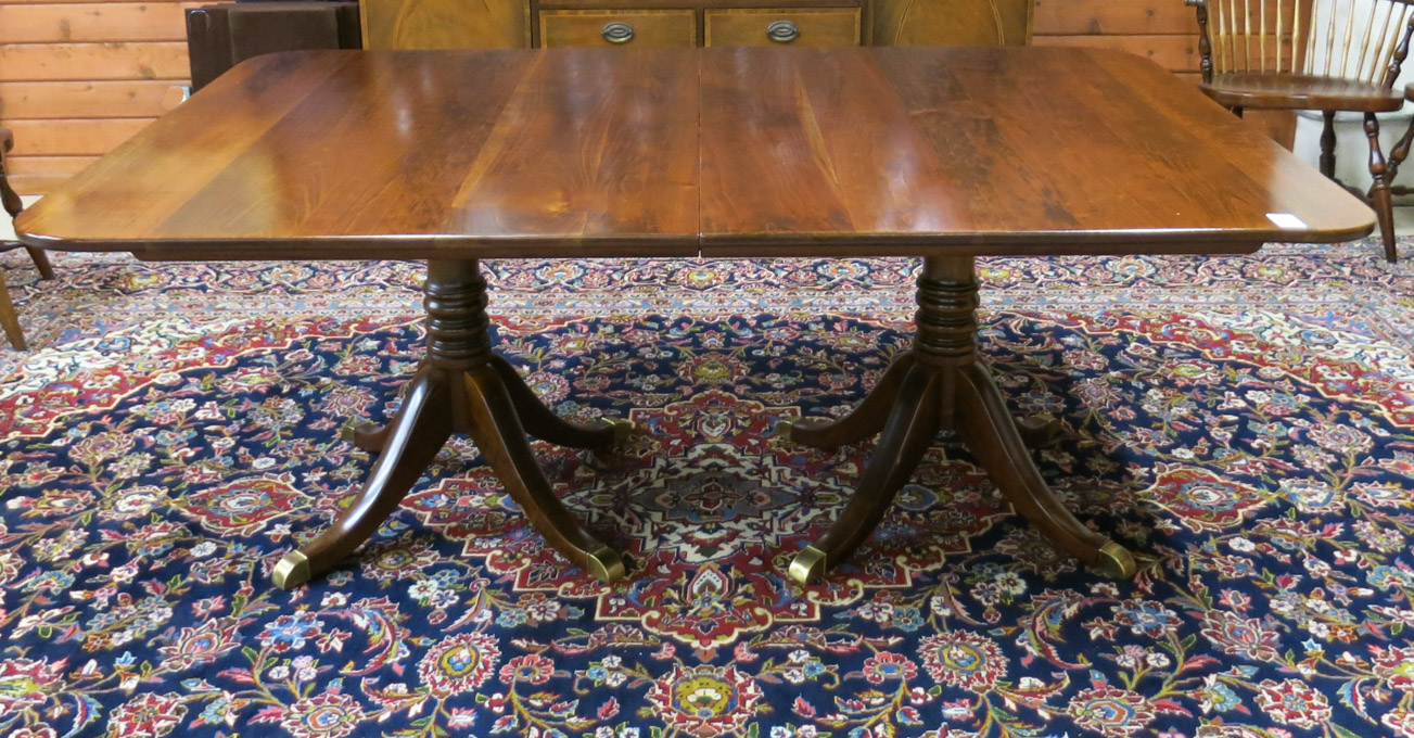 Appraisal: STICKLEY FEDERAL STYLE CHERRYWOOD DINING TABLE TWO LEAVES SIX CUSTOM