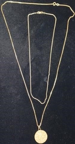 Appraisal: PCS - TWO KT GOLD LADY'S NECKLACES ONE IS LONG