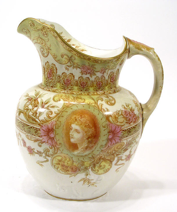 Appraisal: Doulton Burslem pottery jug hand coloured and transfer printed with