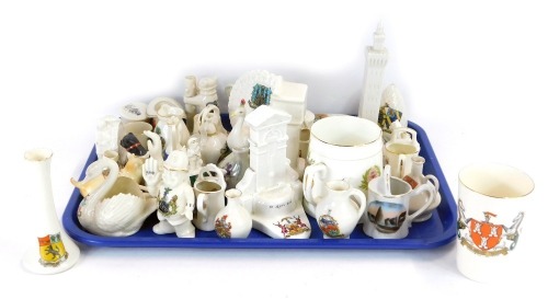 Appraisal: Goss and crested china including a hairpins box arms of