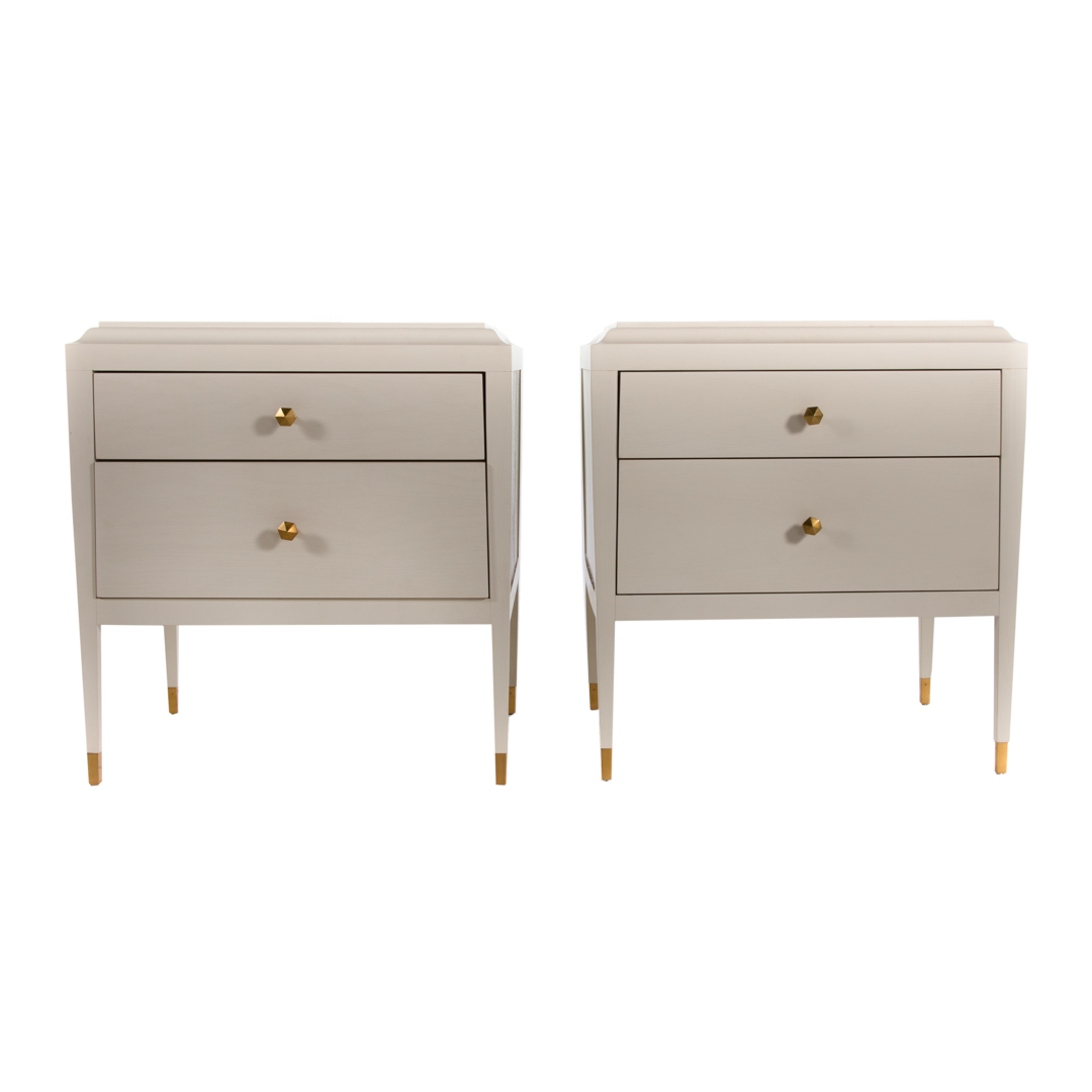 Appraisal: Pr Alexa Hampton painted bedside tables st century cream ground