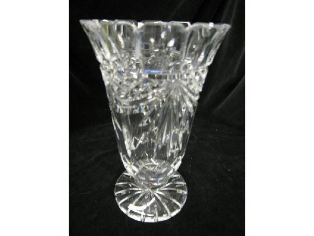 Appraisal: Waterford Cut Crystal Vase diamond drapery decor signed excellent