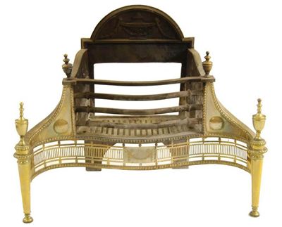 Appraisal: A brass and cast iron firegrate in George III style