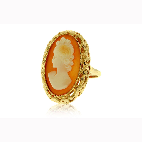 Appraisal: Estate k yellow gold cameo ring Ring Size