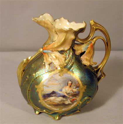 Appraisal: Royal Vienna porcelain ewer early th century Of flattened form