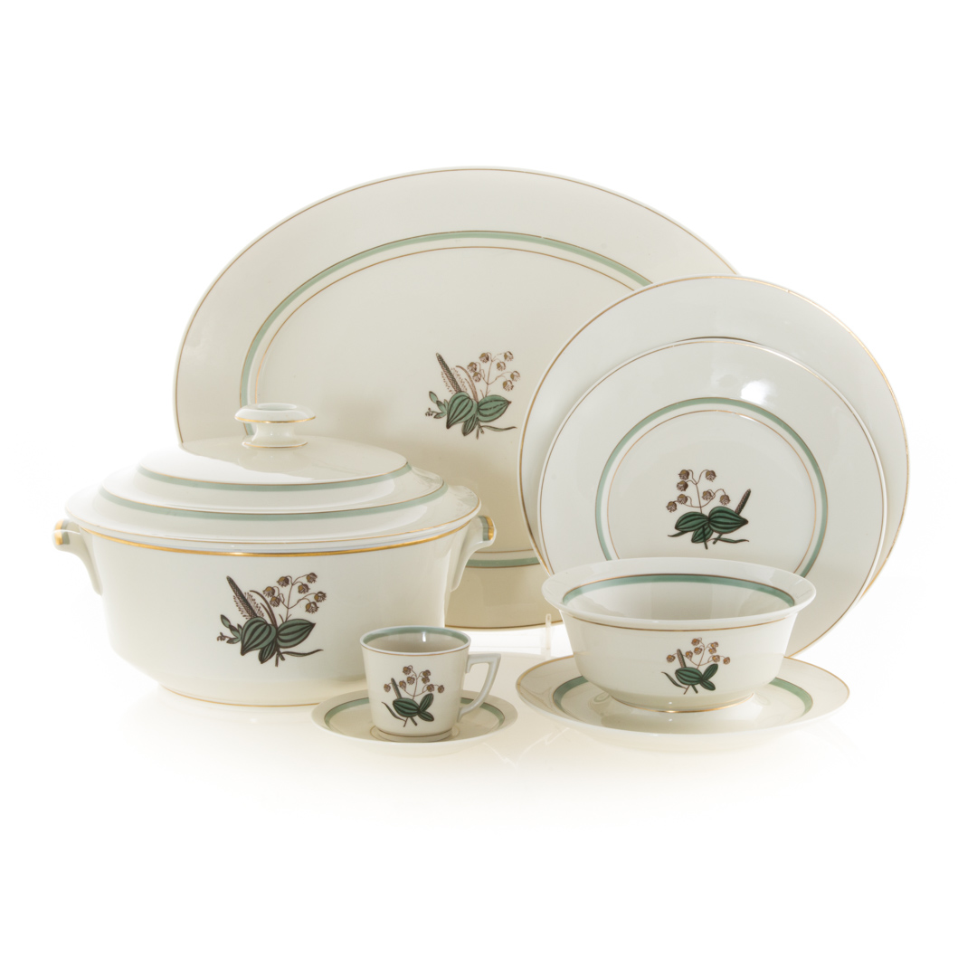 Appraisal: Royal Copenhagen porcelain Quaking Grass service pattern pieces including dinner