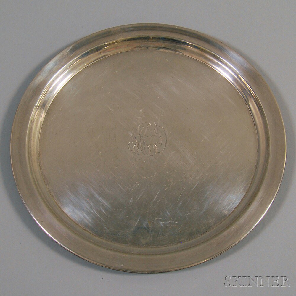 Appraisal: Reed Barton Sterling Silver Round Tray monogrammed model number X