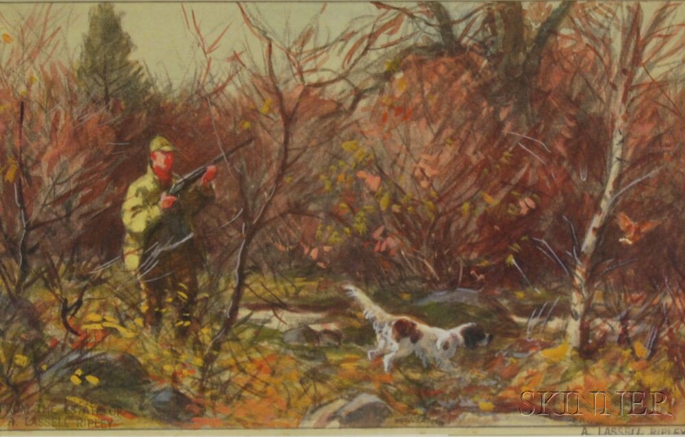 Appraisal: Aiden Lassell Ripley American - Hunter and Dog in Autumn