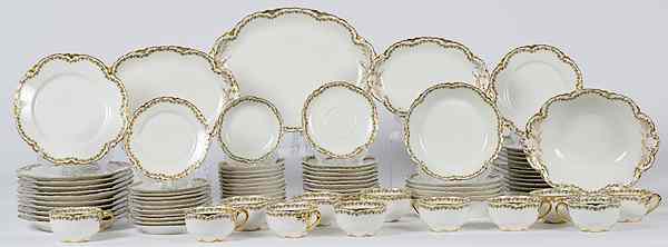 Appraisal: Haviland Limoges Tablewares French eighty pieces of Haviland Limoges clover