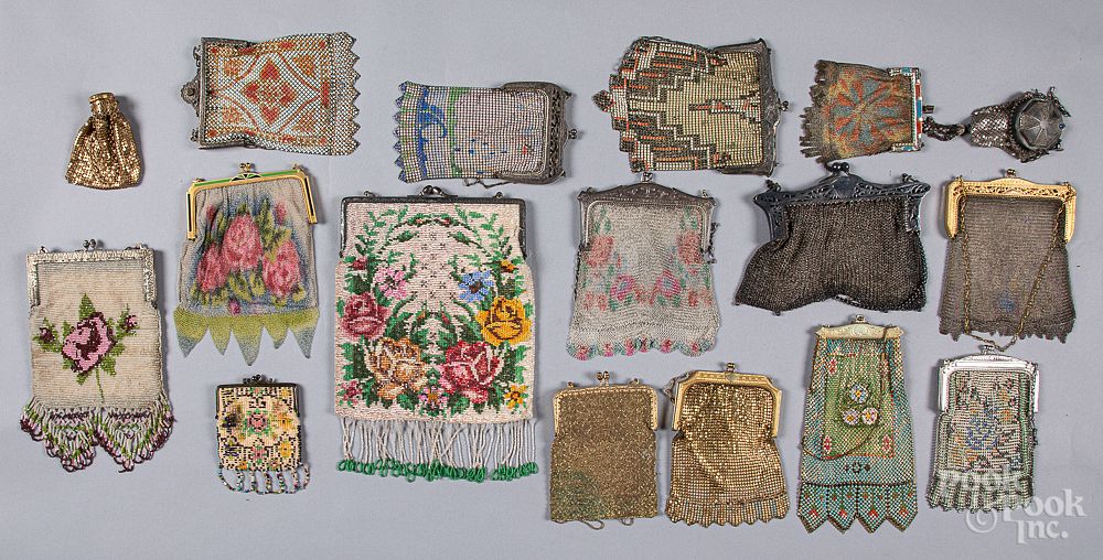 Appraisal: Collection of Victorian mesh and beaded purses Collection of Victorian