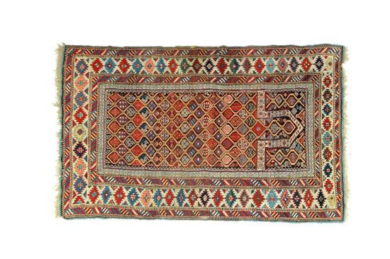 Appraisal: ORIENTAL RUG Kuba prayer Polychrome with detailed design ' ''