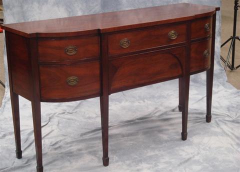 Appraisal: Kittinger mahogany Hepplewhite style sideboard w d h inside right