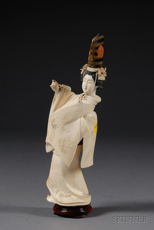 Appraisal: Ivory Carving Japan figure of a female dancer ht in