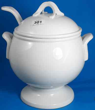 Appraisal: White Soup Tureen and Ladle