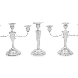 Appraisal: A Group of American Silver Candlesticks th Century comprising a