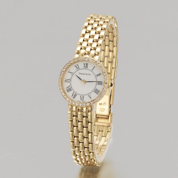 Appraisal: Tiffany Co K Diamond Ladies' Quartz Wristwatch mm head for