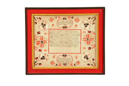 Appraisal: FRAKTUR BY MARTIN BRECHALL PENNSYLVANIA ACT - Northampton County Pennsylvania