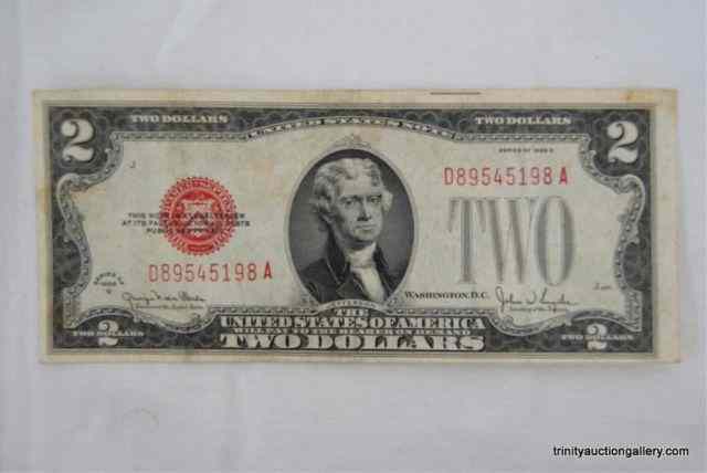 Appraisal: US Red Seal Two Dollar BillIs a very nice Depression