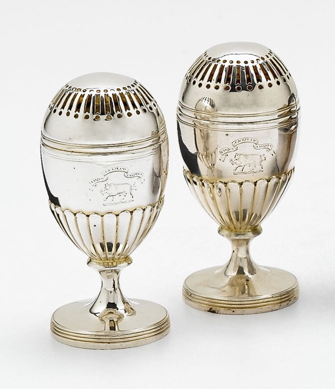 Appraisal: Pair of George III sterling silver casters john emes london