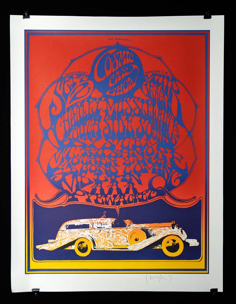 Appraisal: Cosmic Car Show Poster Signed by Stanley Mouse Originally Listed