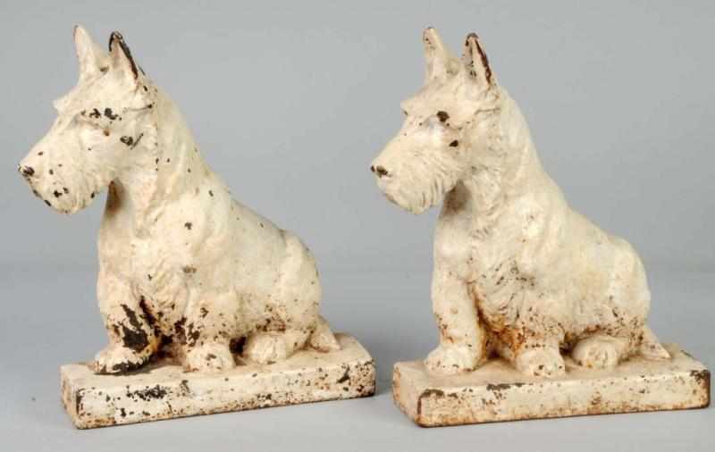 Appraisal: Pair of Cast Iron Sitting Scottie Andirons Description Wonderful oversize