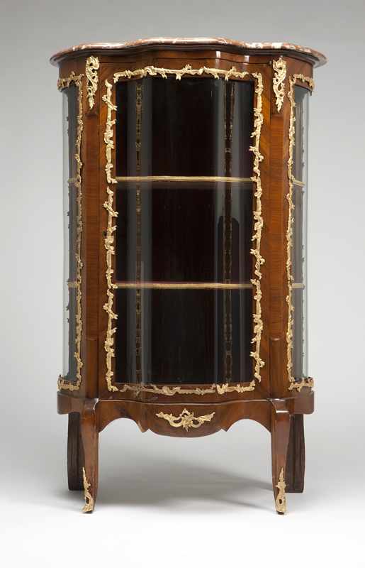 Appraisal: A Louis XV style gilt bronze-mounted vitrine cabinet First half