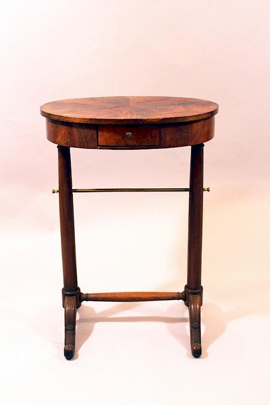 Appraisal: Small French directoire Small French directoire oval working table on