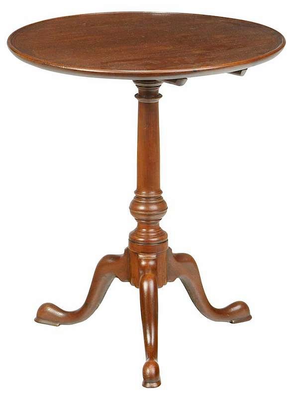 Appraisal: Pennsylvania Chippendale Dish Top Candlestand Philadelphia - single board mahogany