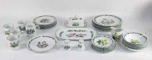 Appraisal: A Royal Worcester 'Herb' pattern breakfast service comprising six plates