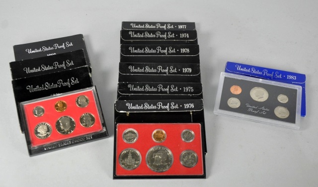 Appraisal: Ten Clad Proof SetsDates are - Coins are housed in