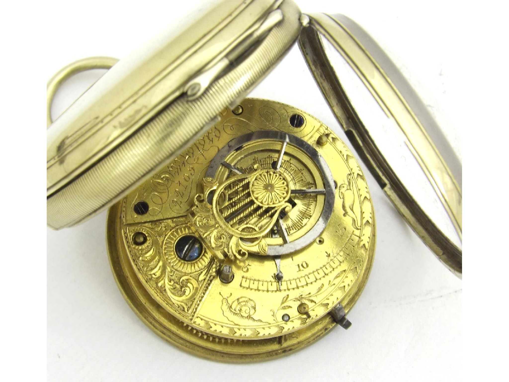 Appraisal: Gilt metal verge pocket watch the fusee movement signed Humphry