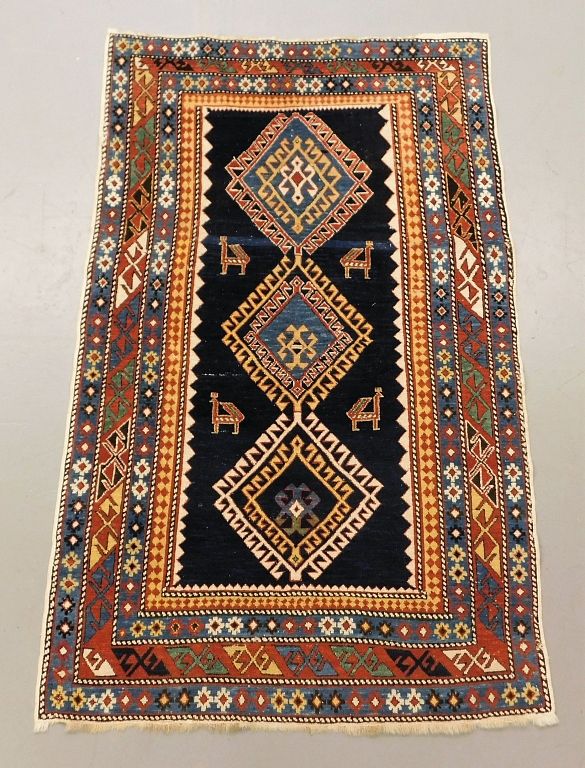 Appraisal: Antique Pictorial Peacock Shirvan Carpet Middle East Circa Three red