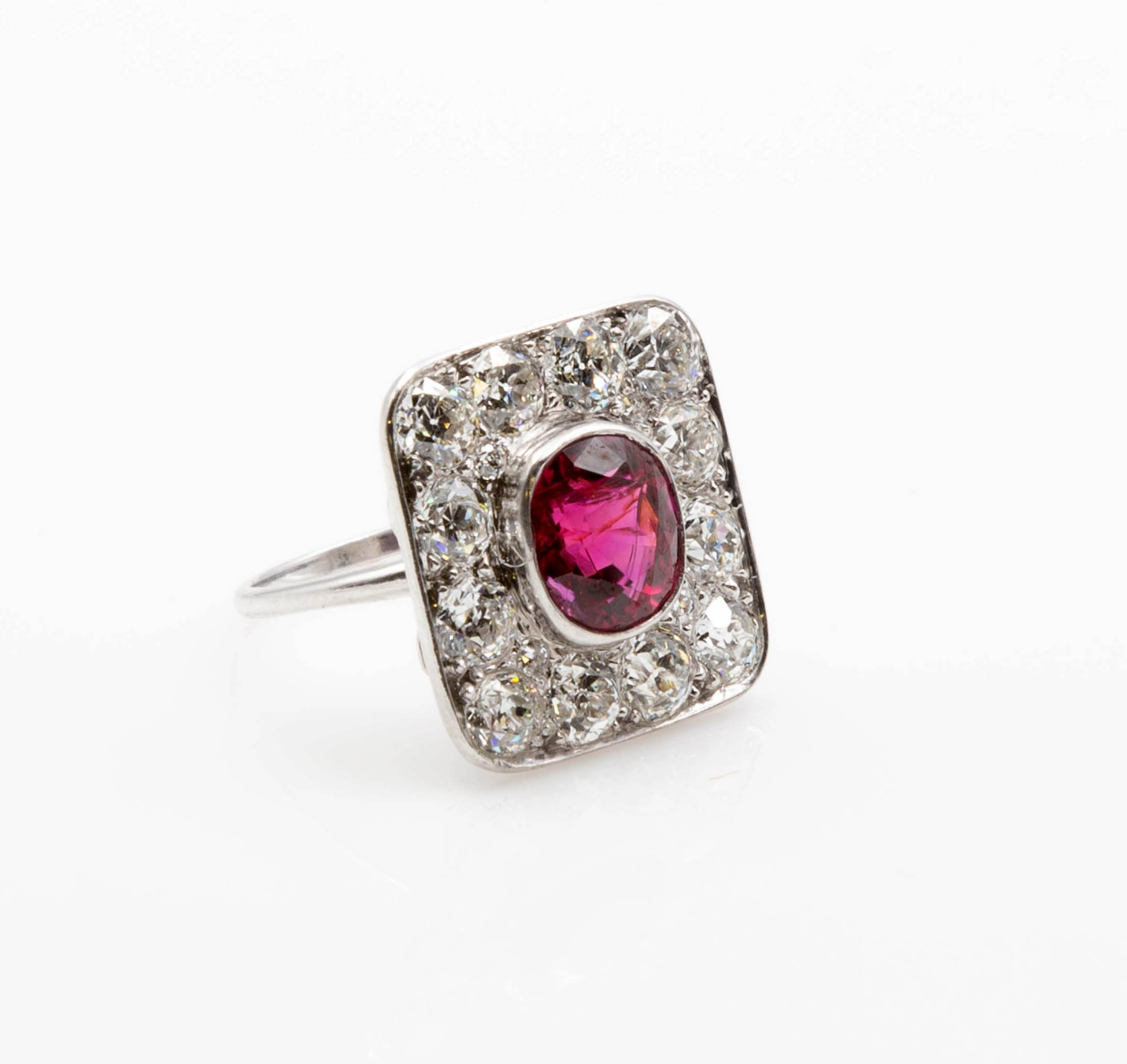 Appraisal: CT RUBY DIAMOND AND PLATINUM RING A carat ruby ring