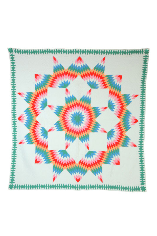 Appraisal: QUILT American nd quarter- th century cotton Broken Star with