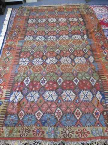 Appraisal: Kilim Handmade Tribal Rug geometrics flat weave ' '' x