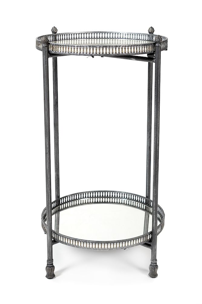 Appraisal: A Neoclassical Style Steel Side Table Height x diameter inches