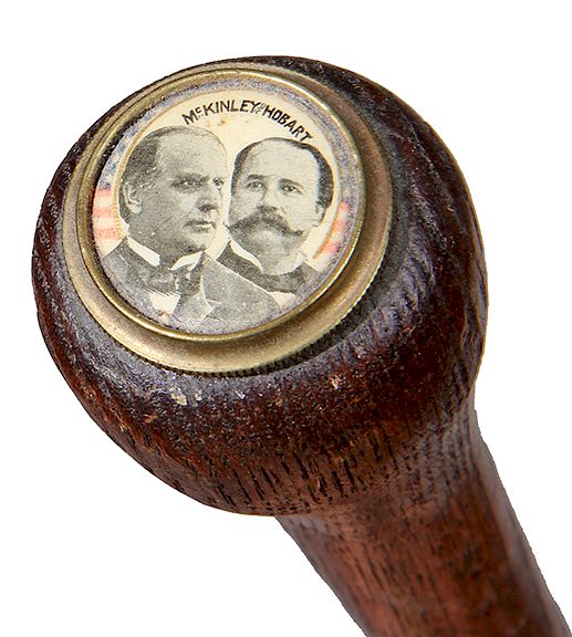 Appraisal: McKinley Hobart Political Cane- Late th Century- A hardwood pommel