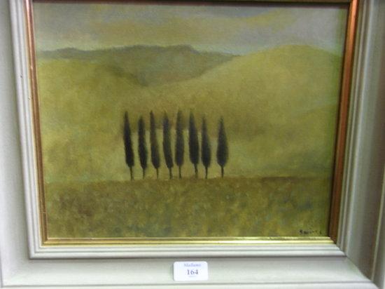 Appraisal: SUSAN CAINES British b 'Cypress Row - Italy' signed lower