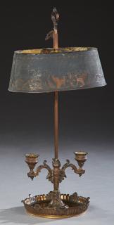 Appraisal: Bronze Louis XVI Style Two Light Bouillotte Lamp th c