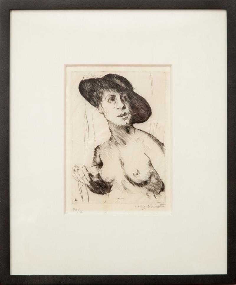 Appraisal: LOVIS CORINTH - HANDSOME WOMAN Etching and drypoint on tissue-thin