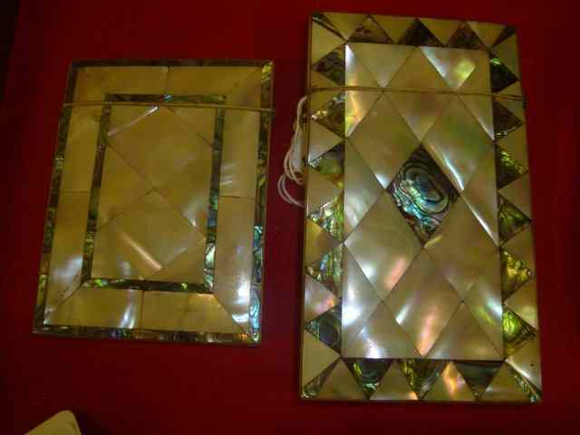 Appraisal: TWO VICTORIAN MOTHER OF PEARL AND ABALONE CARD CASES