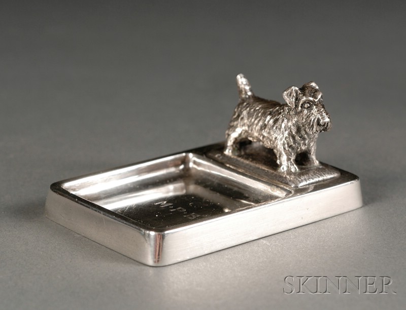 Appraisal: Small Tiffany Sterling Silver Vanity Tray - rectangular with a